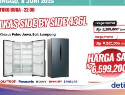 Kulkas Side by Side 436L Hingga Transmart Full Day Sale Diskon Sampai Rp 2,6 Jutaan